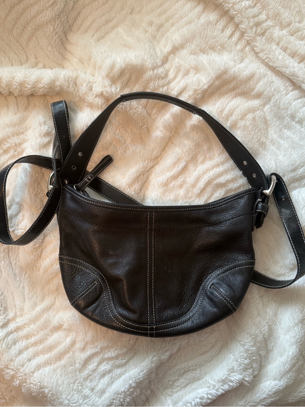 Coach Black Leather Shoulder Bag
